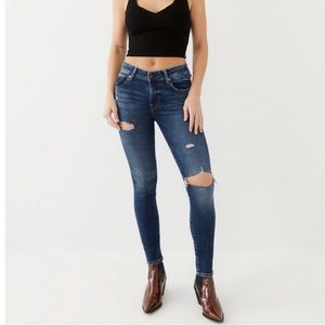 ❣️TRUE RELIGION JENNY CURVY JEANS DISTRESSED SIZE 26❣️